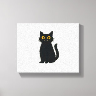 Schwarze Katze Magie - Niedliche Halloween- und My Leinwanddruck