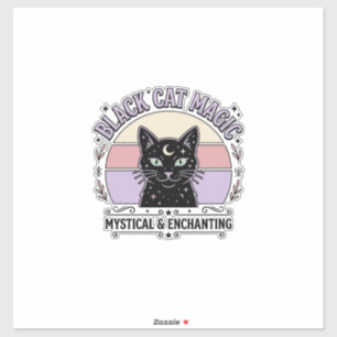 Schwarze Katze Magische Katze Schwarze Katze Vinta Aufkleber