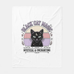 Schwarze Katze Magische Katze Schwarze Katze Vinta Fleecedecke