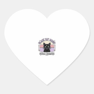 Schwarze Katze Magische Katze Schwarze Katze Vinta Herz-Aufkleber