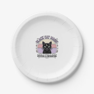 Schwarze Katze Magische Katze Schwarze Katze Vinta Pappteller