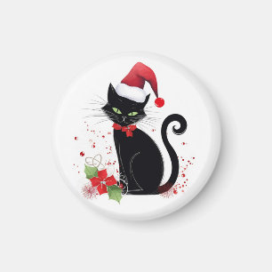 Schwarze Katze Magnet