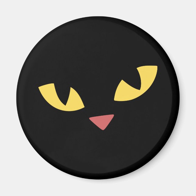 Schwarze Katze Magnet (Vorne)