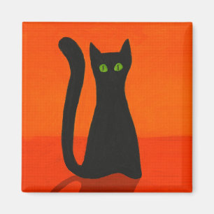 Schwarze Katze Magnet