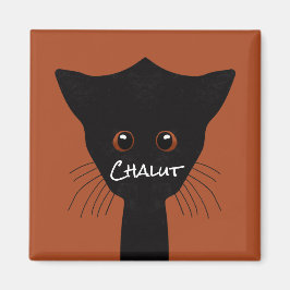 schwarze Katze Magnet