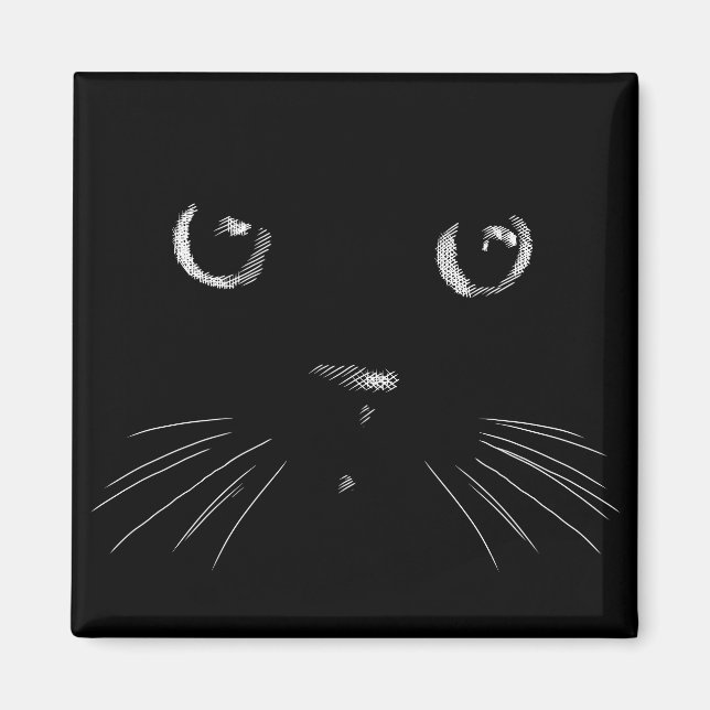 Schwarze Katze Magnet (Vorne)