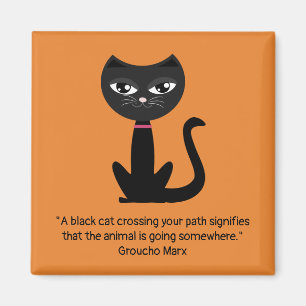 Schwarze Katze Magnet