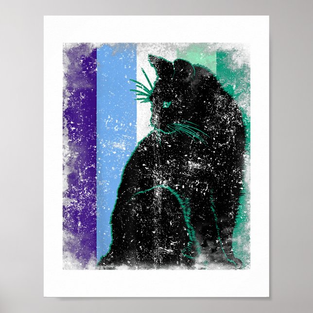 Schwarze Katze männliche LGBT LGBTQ Gay MLM Pride  Poster (Vorne)