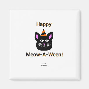 Schwarze Katze Meow-A-Week-2 Zoll-Quadrat-Magnet Magnet