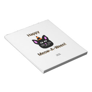 Schwarze Katze Meow-A-Ween Notepad (14 cm x 15,2 c Notizblock