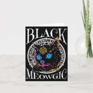 Schwarze Katze Meowgic Halloween Hexe Hexerei Karte