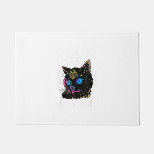 Schwarze Katze Meowgic, Halloween-Hexe, Hexerei-St Fußmatte