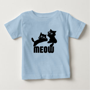 schwarze Katze, miau Baby T-shirt