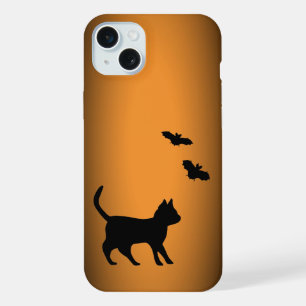 Schwarze Katze mit Bat iPhone 15 Plus Hülle