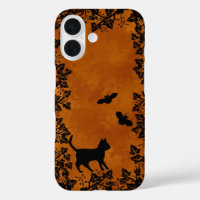 Schwarze Katze mit Bat