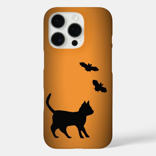 Schwarze Katze mit Bat iPhone 16 Pro Hülle (Rückseite)