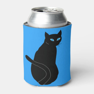 Schwarze Katze mit blauen Augen kann kühler werden Dosenkühler