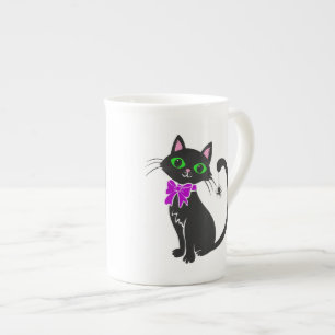 Schwarze Katze mit Bogen-Krawatte - Wählen Sie di Prozellantasse