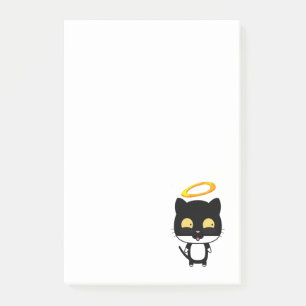 Schwarze Katze mit einem Golden Halo Niedlichen Ca Post-it Klebezettel