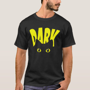 Schwarze Katze mit großen Augen Coole Katze Vater  T-Shirt