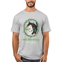 Schwarze Katze mit Hanger Weihnachtsablenkung