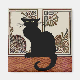 Schwarze Katze mit Kunstbildschirm Magnet