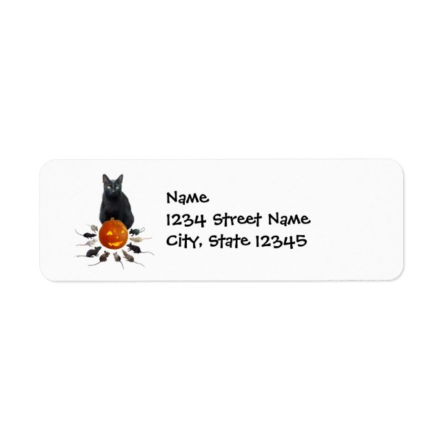 Schwarze Katze mit Ratten und Jack-o-Lantern (Vorne)