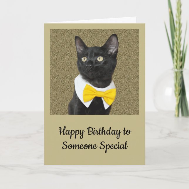 Schwarze Katze mit Schliffkarte Karte (Vorderseite)