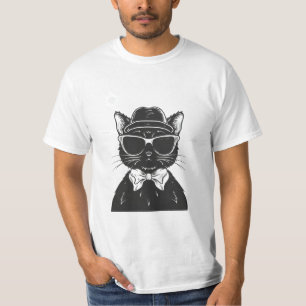 Schwarze Katze mit Sonnenbrille, lustige Katze T-Shirt