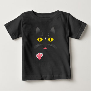 Schwarze Katze mit weißen Kennzeichen Baby T-shirt