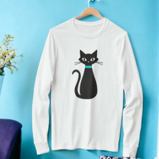 Schwarze Katze Mitte des Jahrhunderts Moderner, la T-Shirt