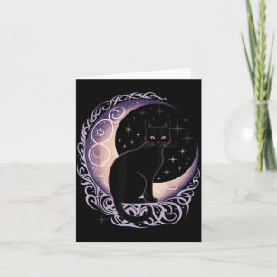 Schwarze Katze Mond Satanismus Dämonisch Teufel He Karte