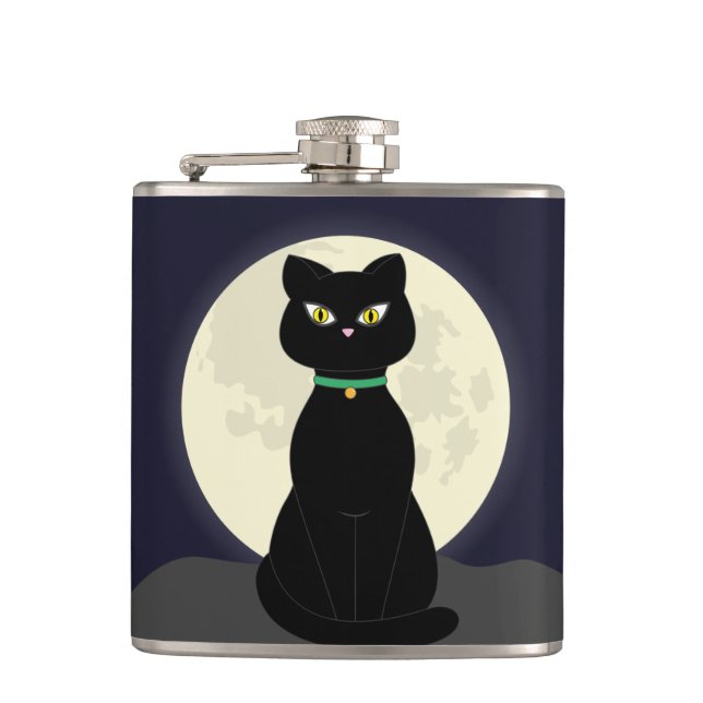 SCHWARZE KATZE-MOONLIGHT-FLASCHEN FLACHMANN (Vorderseite)