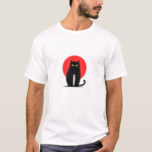 Schwarze Katze Mörder Serienmörder Halloween Graph T-Shirt