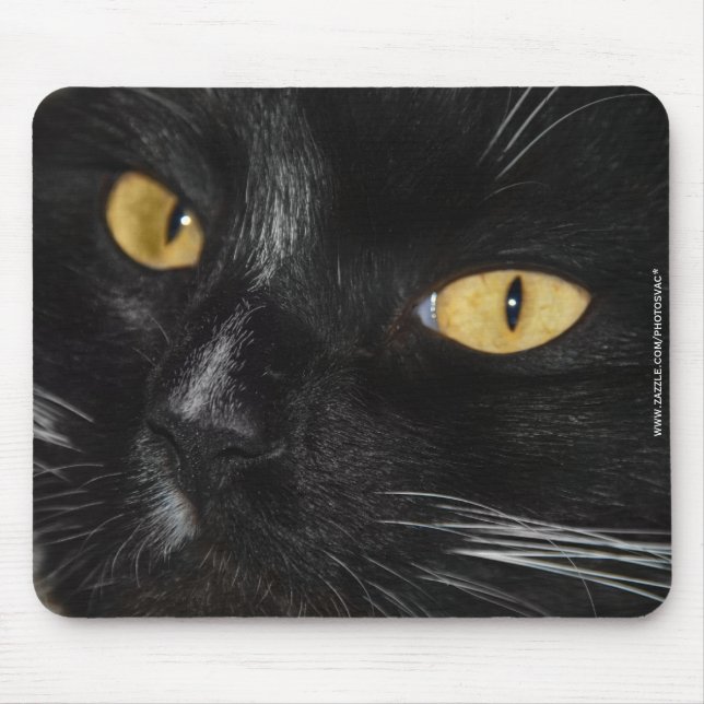 Schwarze Katze Mousepad (Vorne)