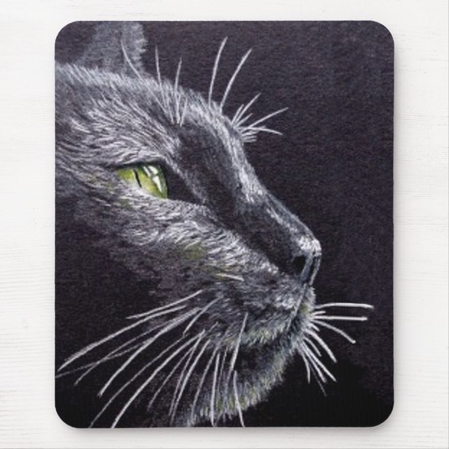 Schwarze Katze Mousepad (Vorne)