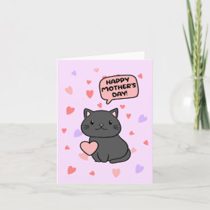 Schwarze Katze Muttertagskarte Karte