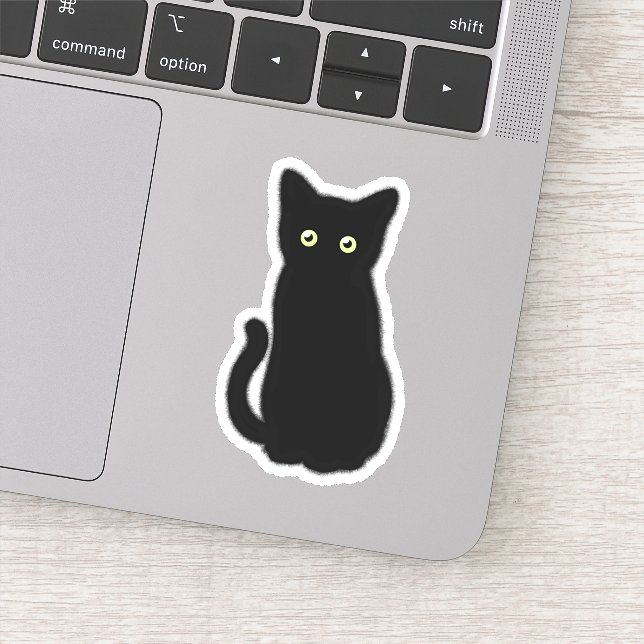 Schwarze Katze, niedliches Kätzchen, spoktacular S Aufkleber (Detail)