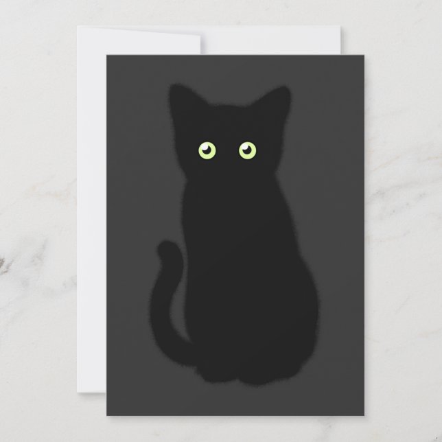 Schwarze Katze, niedliches Kätzchen, spoktacular S Einladung (Vorderseite)