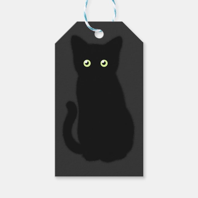 Schwarze Katze, niedliches Kätzchen, spoktacular S Geschenkanhänger (Vorderseite)