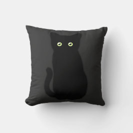 Schwarze Katze, niedliches Kätzchen, spoktacular S Kissen