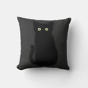 Schwarze Katze, niedliches Kätzchen, spoktacular S Kissen