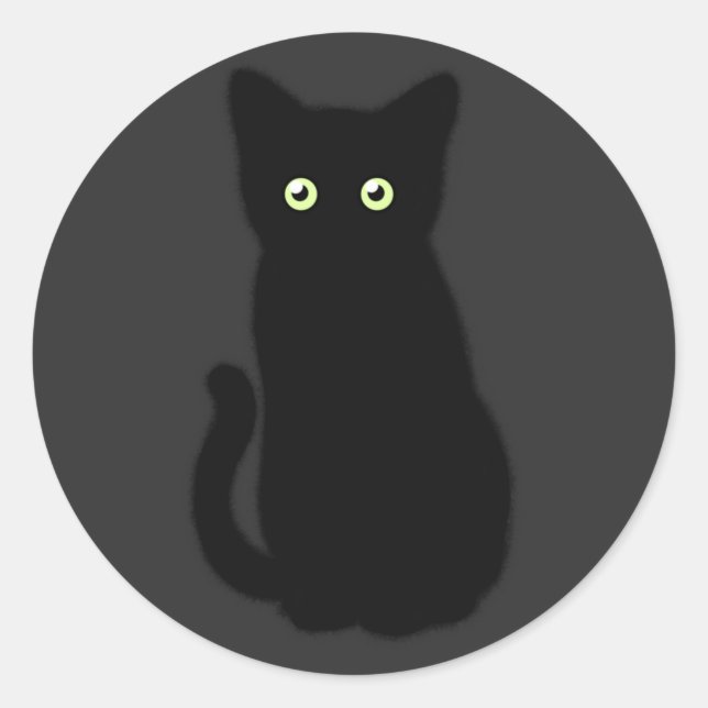 Schwarze Katze, niedliches Kätzchen, spoktacular S Runder Aufkleber (Vorderseite)