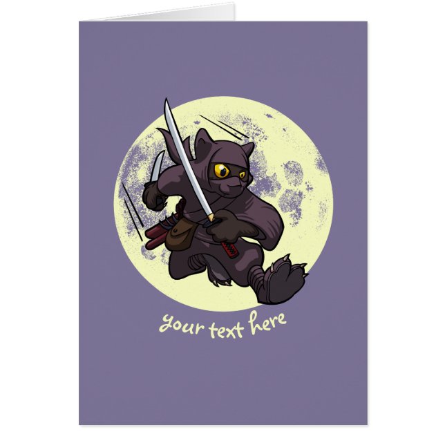 Schwarze Katze Ninja Katana Schwerter, die (Vorne)
