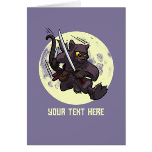Schwarze Katze Ninja Katana Schwerter, die