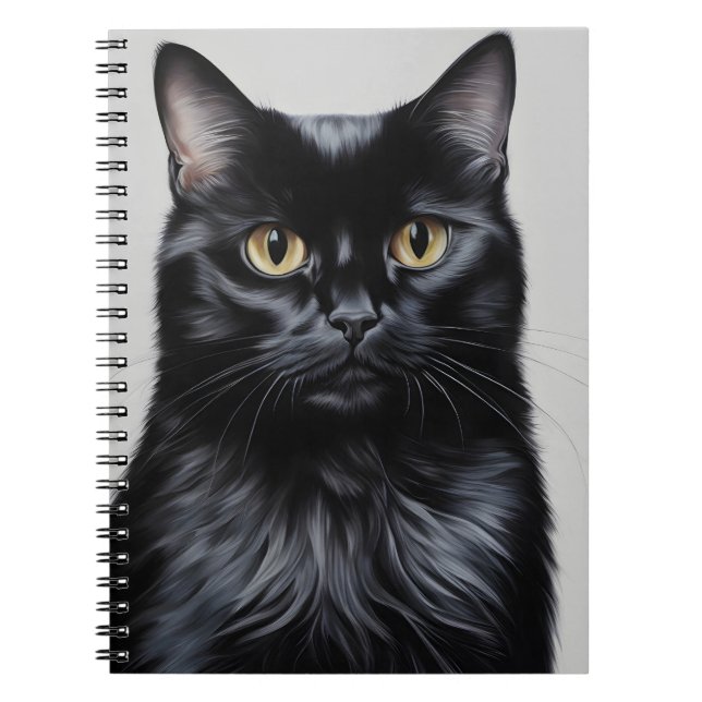 Schwarze Katze Notizblock (Vorderseite)