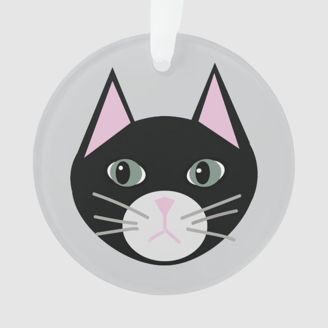 Schwarze Katze Ornament (Vorderseite)