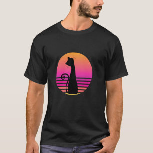 Schwarze Katze Pink Circulo Katzenliebhaber T-Shirt