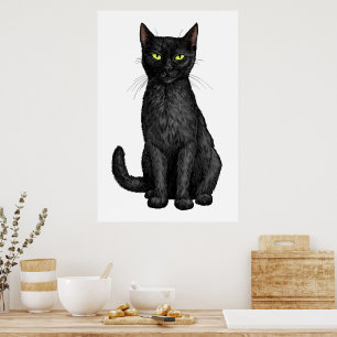 Schwarze Katze Poster