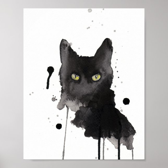 Schwarze Katze Poster (Vorne)